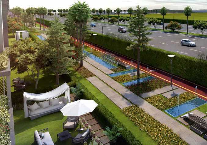 Fountains & green spaces in Pukka project