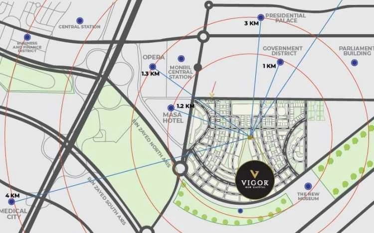 خريطة مشروع فيجور العاصمة الإدارية
