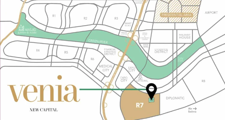خريطة كمبوند فينيا العاصمة الإدارية الجديدة