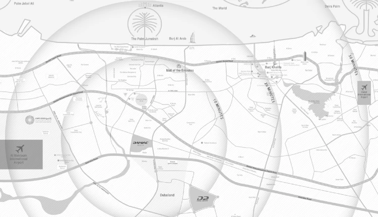 خريطة جولف جيت في داماك هيلز دبي