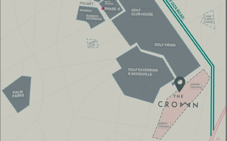 خريطة كمبوند ذا كراون بالم هيلز