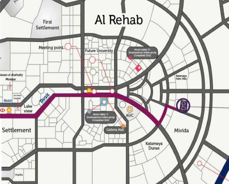Map of Compound Galleria Residence New Cairo