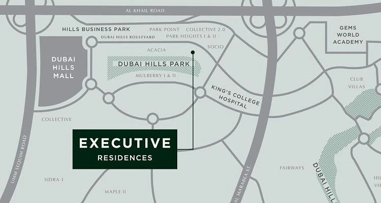 Executive Residences Apartments Dubai Map