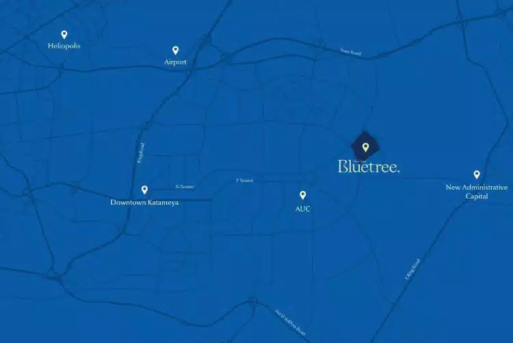 Map of Blue Tree Compound New Cairo