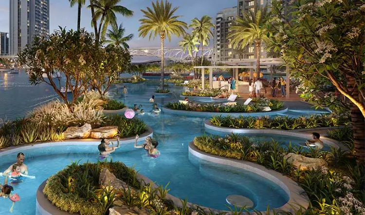 Swimming Pools in Grove Creek Beach Apartments Dubai