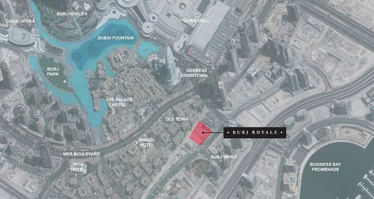 The Map of Burj Royale Downtown Dubai
