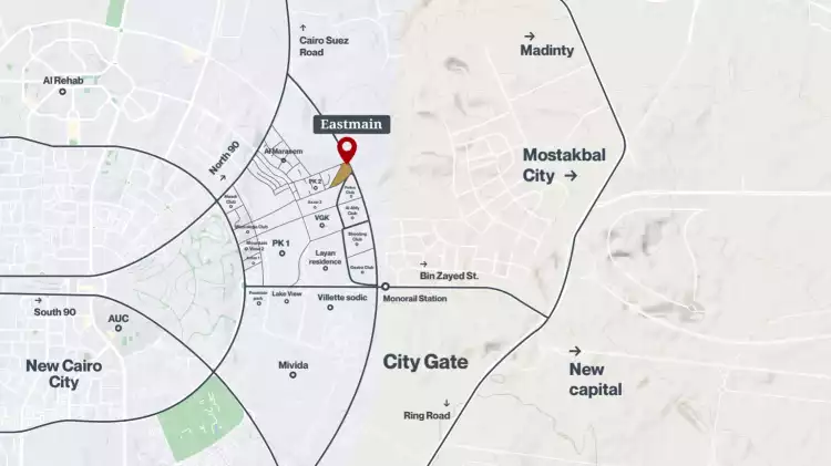 The Map of Mall Eastmain New Cairo