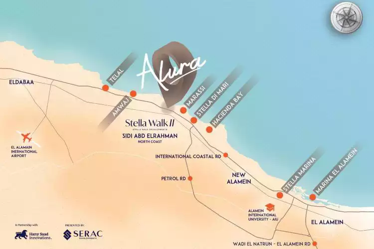خريطة قرية الورا الساحل الشمالي