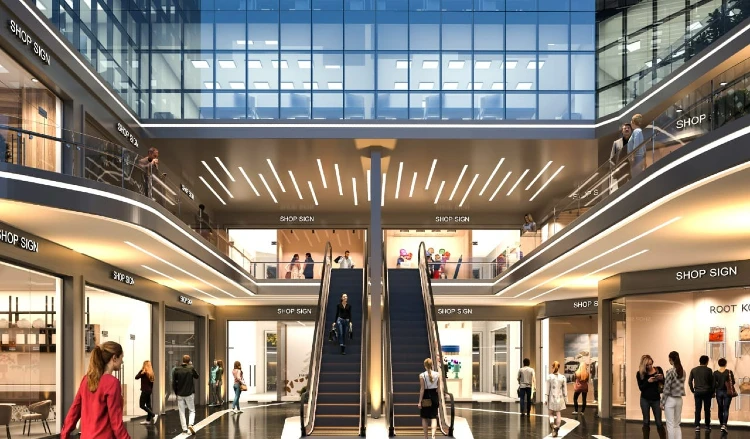 Escalators in Mall The Venue