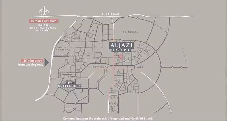 Map of Al Jazi First Marriott Residence New Cairo