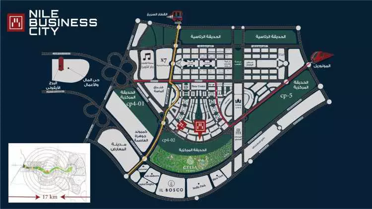 Map of Nile Business Towers New Capital