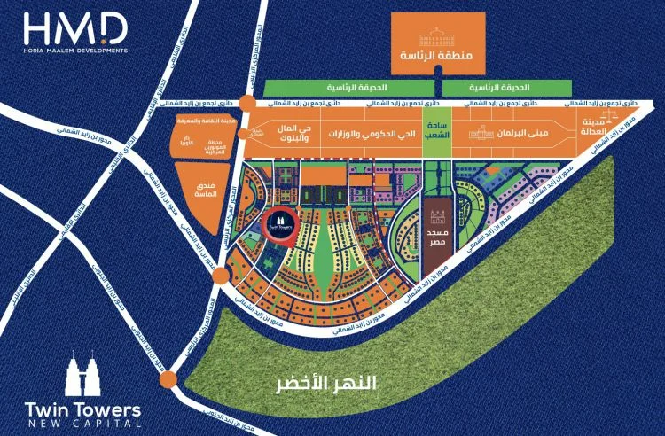 Map of Two Towers New Capital