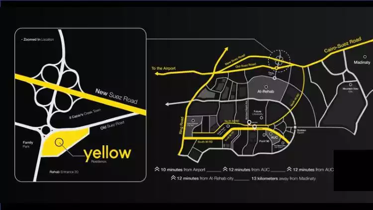 Map of Yellow Residence Compound New Cairo