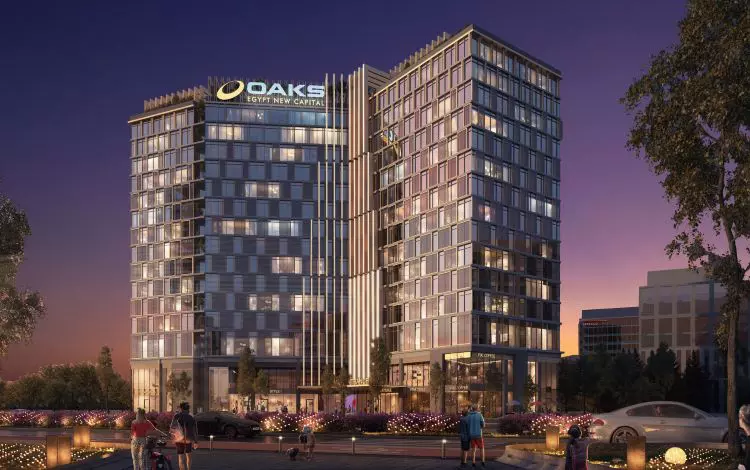 Units of Oaks Egypt Tower New Capital in Night Light