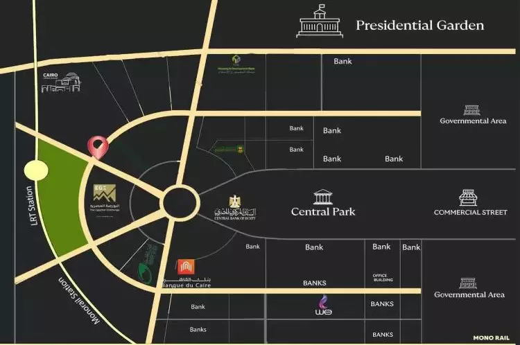 خريطة بيزنس يارد مول العاصمة الإدارية