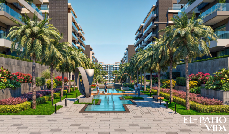 كمبوند الباتيو فيدا التجمع السادس المساحات الخضراء في الباتيو فيدا التجمع السادس