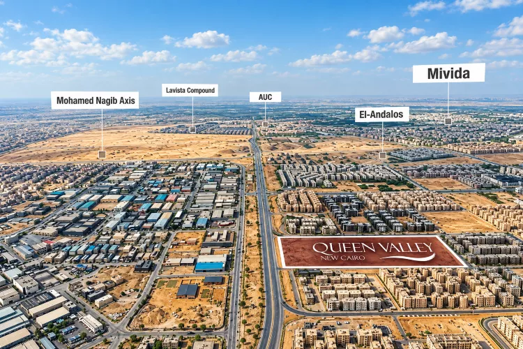 موقع كمبوند كوين فالي القاهرة الجديدة